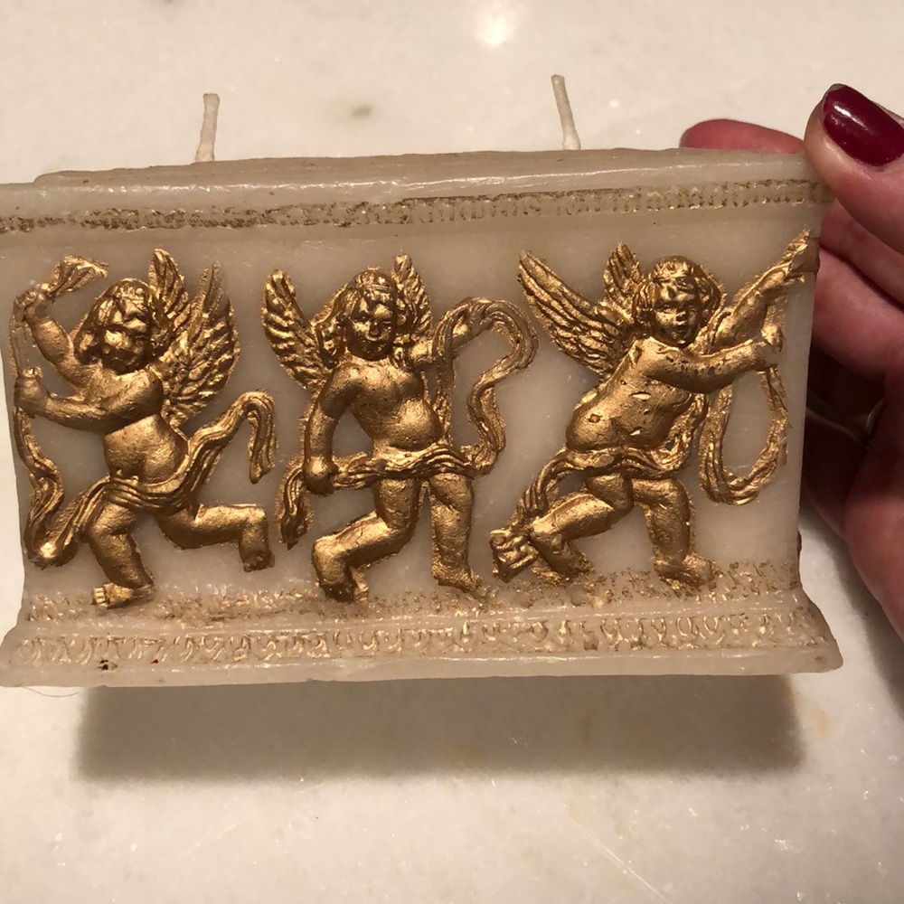 CHRISTMAS GOLD CHERUB/CANDLE DECORATIONS • BUNDLE OF 7 ITEMS • VINTAGE • BONUS - Picture 2 of 10